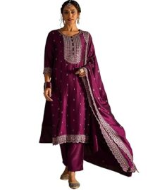 heeramandi collection burgandy kurta set with dupatta